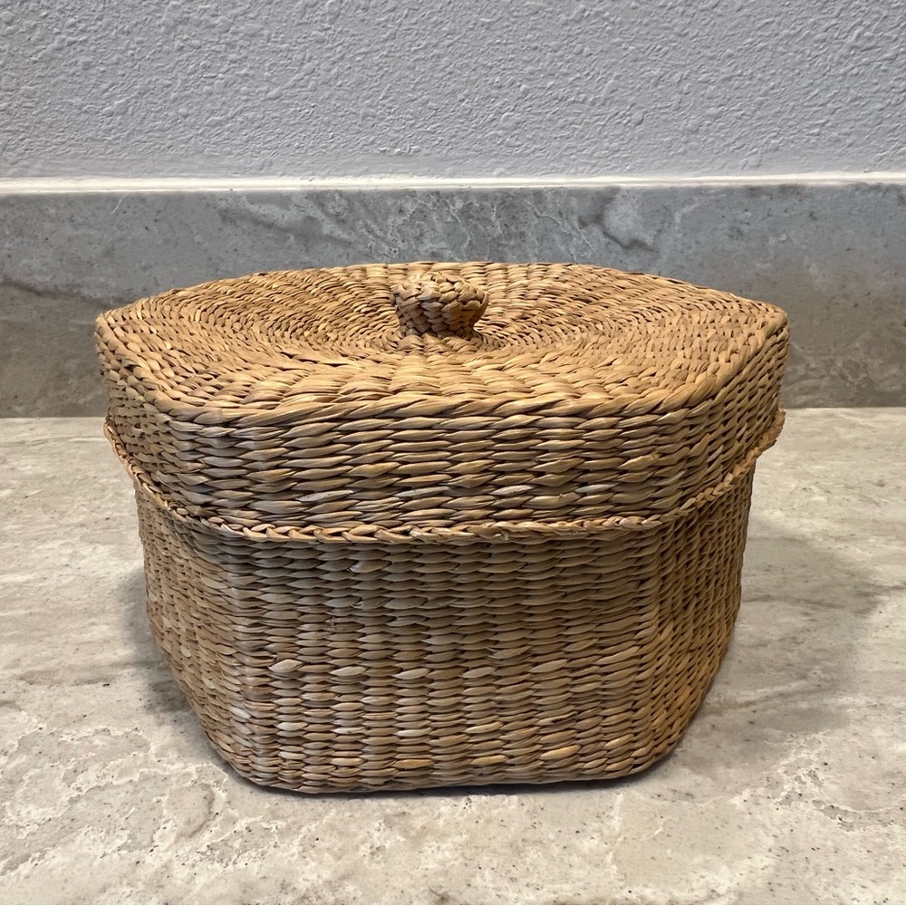 Woven Basket with Lid